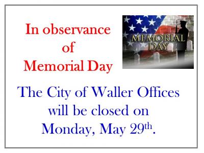 Memorial Day Closure