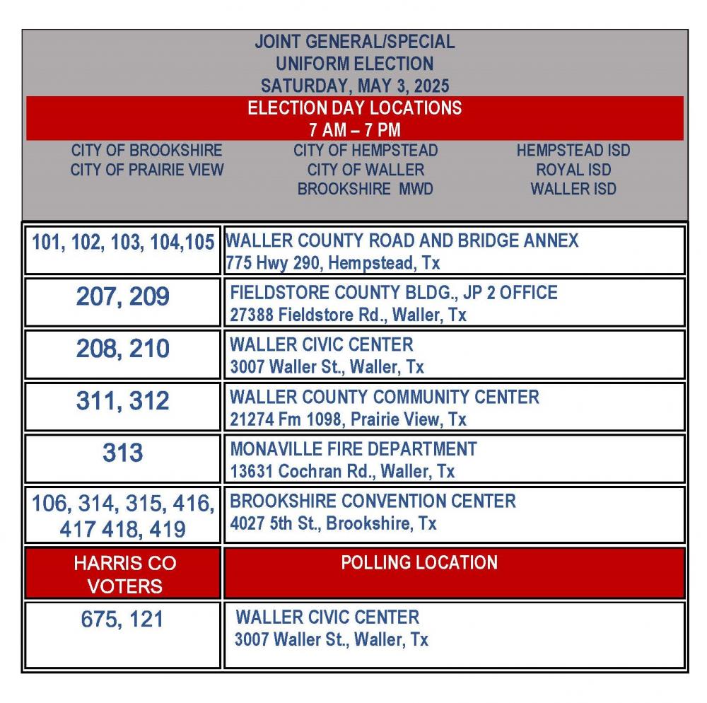 General election information waller texas